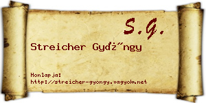 Streicher Gyöngy névjegykártya